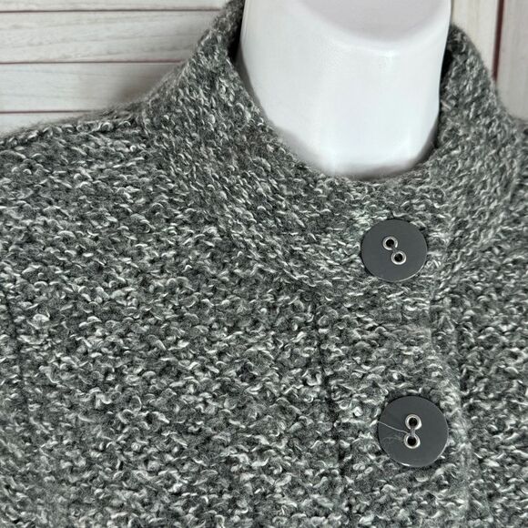 Willi Smith Marled Peplum Wool Blend Cardigan Sweater Grey  XL - Picture 5 of 12